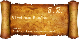 Birnbaum Roxána névjegykártya
